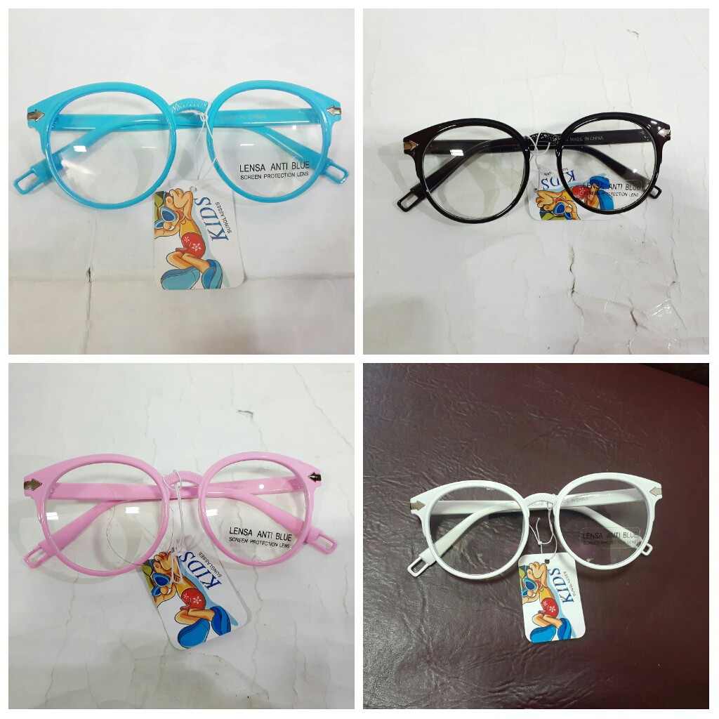 kacamata anak laki perempuan anti blue radiation bulat boboho bening bagus tahan radiasi sinar biru-2