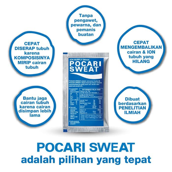 

POCARI SWEAT SACHET 15 gr 10 box (50 sachet)