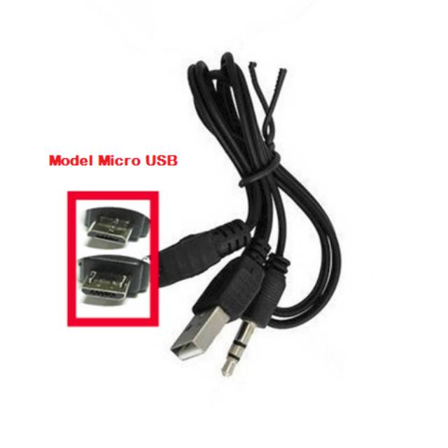 Kabel Charger Micro USB dan Audio untuk Speaker Murottal Kabel Speaker Murottal