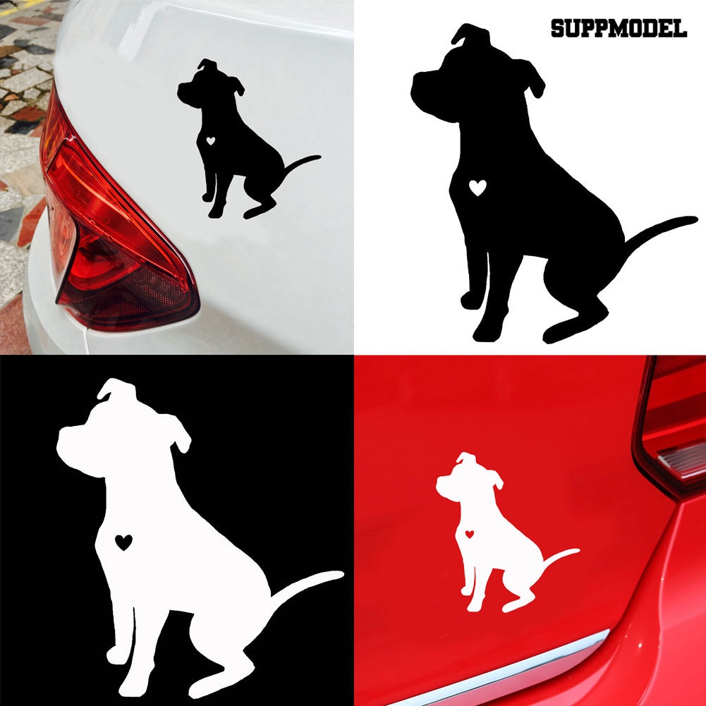 Stiker Reflektif Motif Anjing Pitbull Lucu Untuk Dekorasi Bodyjendela Mobil