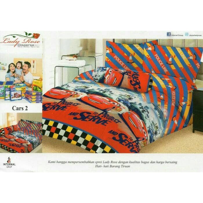 GROSIR iSPREIi SEPREI LADYROSE SINGLE i120X200i CARS 2 GROSIR iSPREIi SEPREI LADYROSE SINGLE i120X200i CARS 2