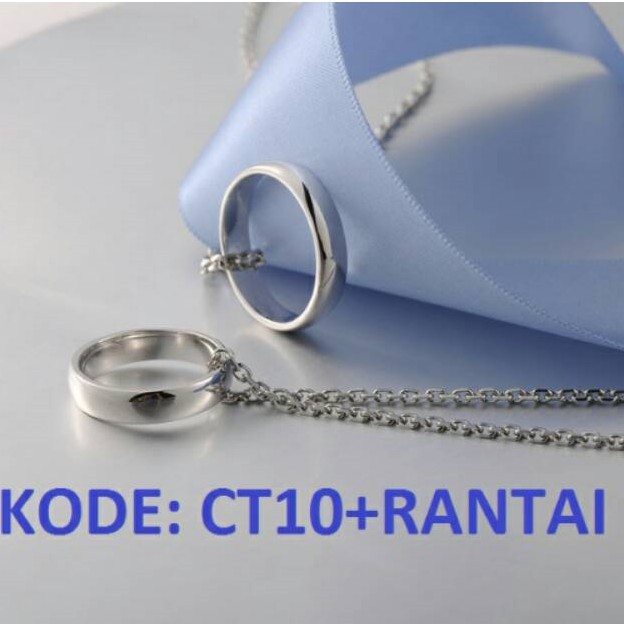 Cincin Titanium Anti Karat Selamanya PGM CT10 + Rantai