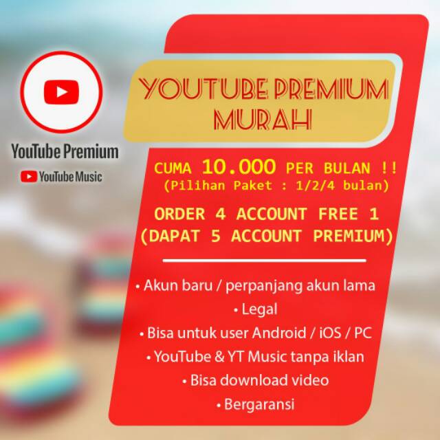 [PROMO] YouTube Premium Murah 1/2/4 Bulan 100% LEGAL | Shopee Indonesia