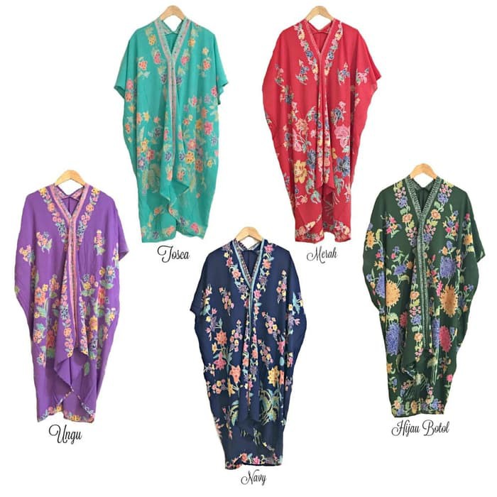 KAFTAN DRESS BATIK Encim.Terusan Baju Gaun pesta wanita KF0011 Murah