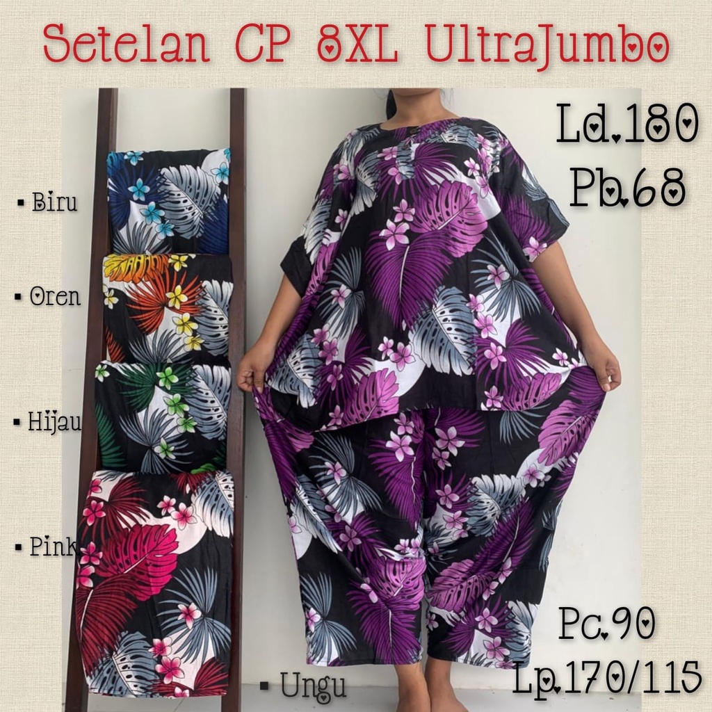 Daster Arab Setelan Celana Panjang Super Extra Jumbo 4XL 5XL 6XL Ld.140 150 160 BUSUI Rayon Daster K