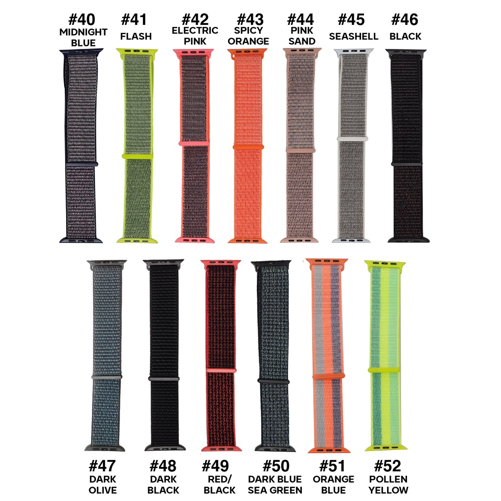 Strap untuk Apple watch series 1 2 3 4 5 6 7 8 9 ULTRA SE IWO HW 41 45 42 44 38 40mm Tali Jam Tangan Strap NYLON Sport Band iwatch