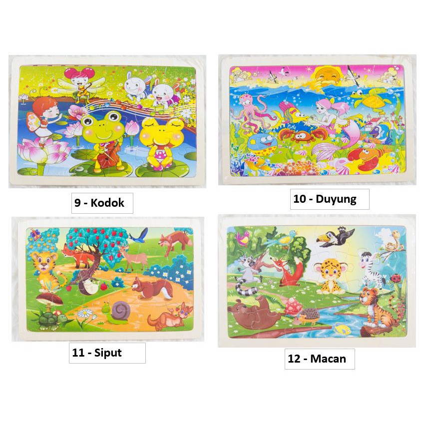 TweedyToys - Mainan Edukatif / Jigsaw Puzzle / Puzzle Kayu Gambar Kecil 24 Keping Lucu