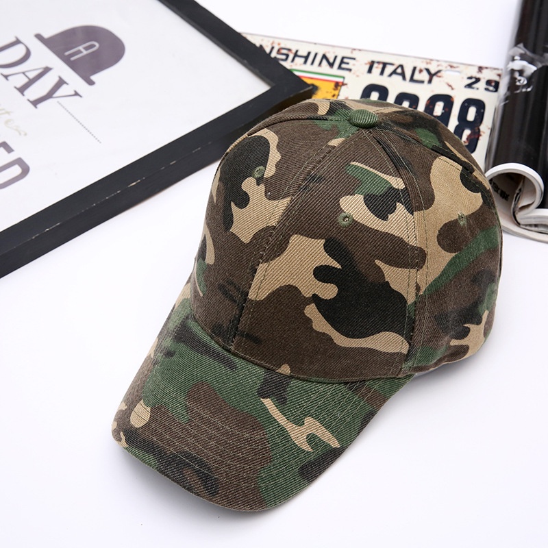 Topi baseball Motif Camo Gaya Militer Untuk Musim Panas