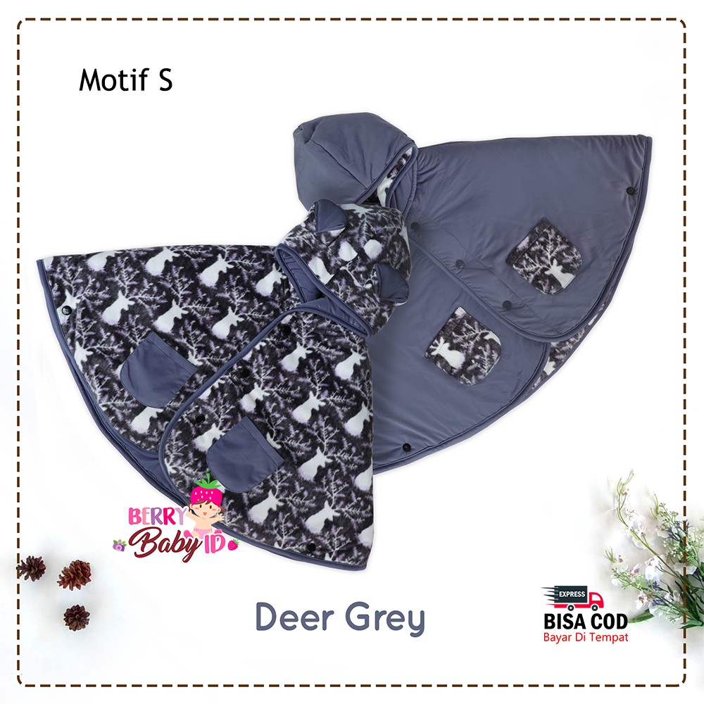 Cuddle Me Baby Cape Jaket Bayi Anak CuddleMe 0-3 Tahun Bolak Balik Baju Hoodie Grosir (1)-Motif S