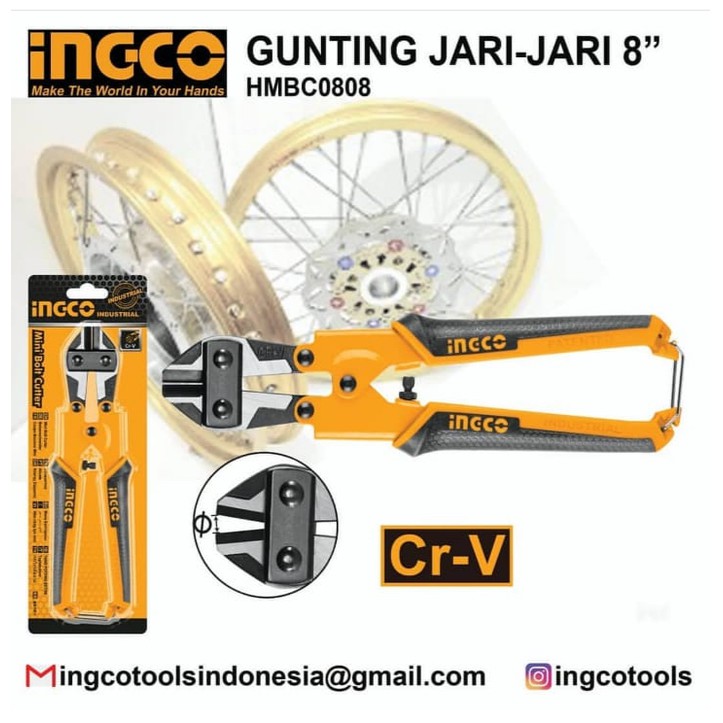 

MINI BOLT CUTTER / GUNTING SLING / KAWAT 8" INGCO tipe HMBC0808