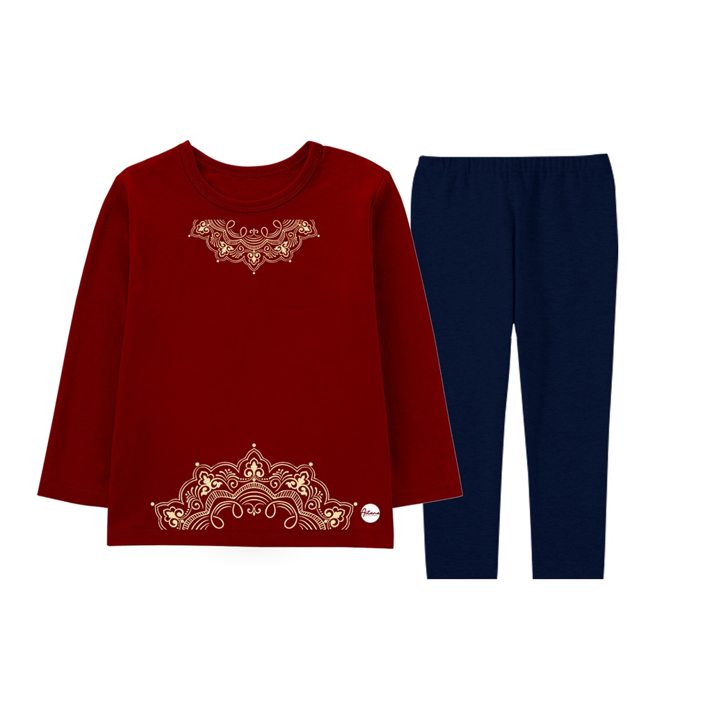 Aitana - Baju Piyama Muslim Anak Perempuan Tema Ramadhan Motif Elegan Bahan Katun Combed 30s
