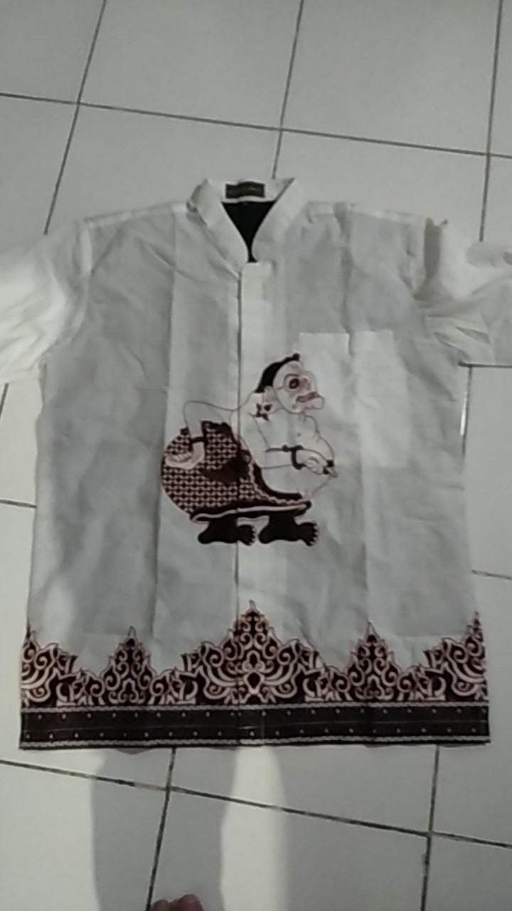 Koko Sumar Putih Size M - Xxl Batik Solo Katun Primisima Full Furing