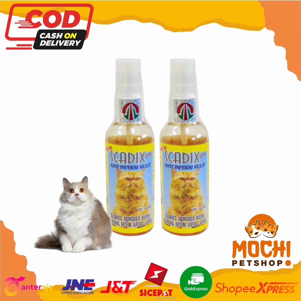 SCADIX CAT SPRAY 60ml Obat Scabies Kucing Semprot Obat Anti Infeksi Kulit Kucing Gatal Koreng Scabie