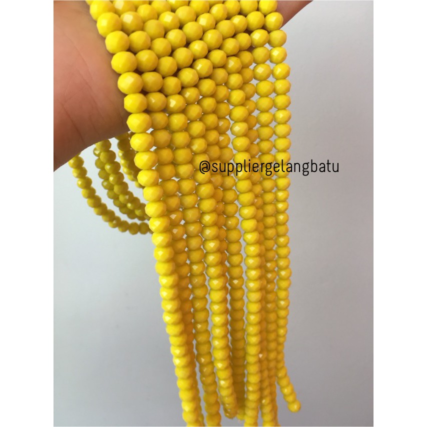 Crystal Ceko KUNING Doff 8mm aksesoris beads manik donat bahan pernik bahan kristal rangkai beading