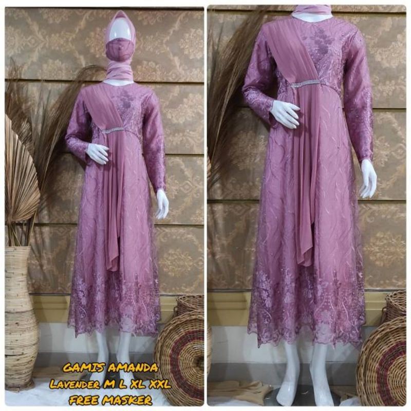 GAMIS TILLE AMANDA/GAMIS SELENDANG/GAMIS PESTA/BY LC