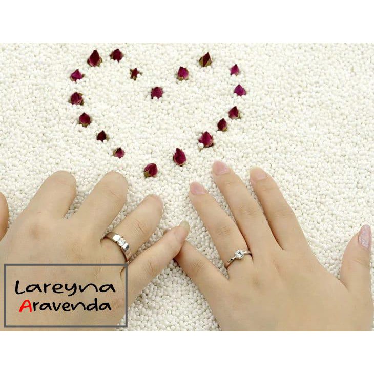 Cincin Titanium Pasangan / Couple Ring Anti Karat Non Alergi Motif Kristal Crystal CC003