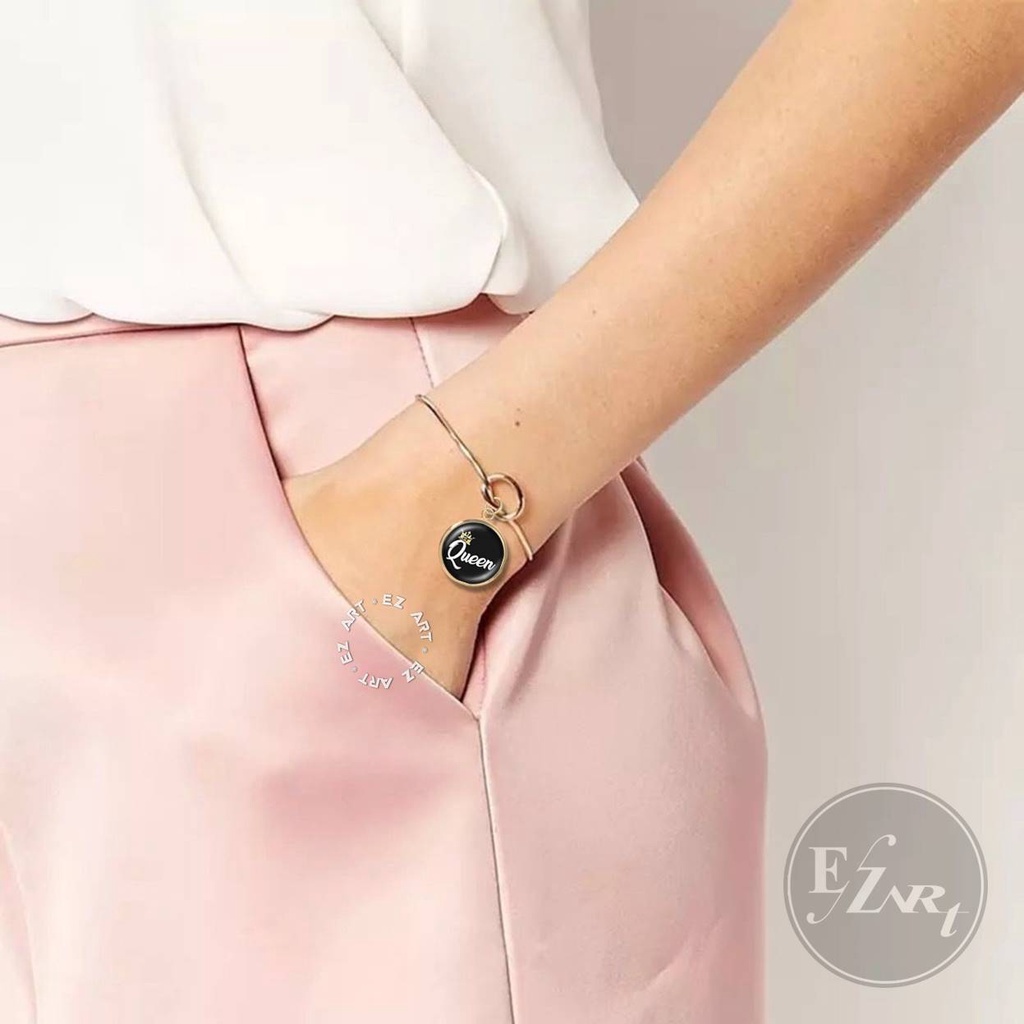GELANG CUSTOM NAMA FREE REQUEST GAMBAR TULISAN FOTO MODEL BANGLE SIMPUL IKAT CUFF TERBUKA UNTUK WANITA