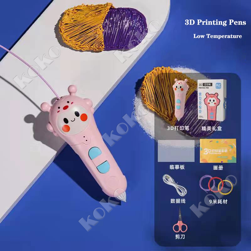 COD Wireless 3D Printing Pen Low Temperature PCL Doodle Arts Craft Drawing Graffiti Education Toy