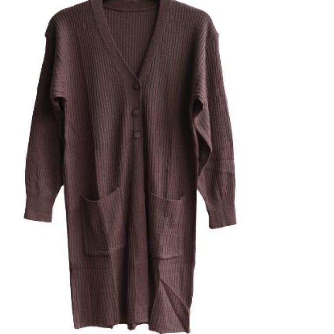 ♬ Cardigan Rajut Long Cardy Kancing Outerwear Wanita ✬