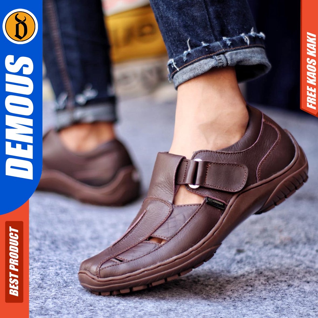 DEMOUS DRAKEN Sepatu Kasual Slip On Kulit Asli Casual Kerja