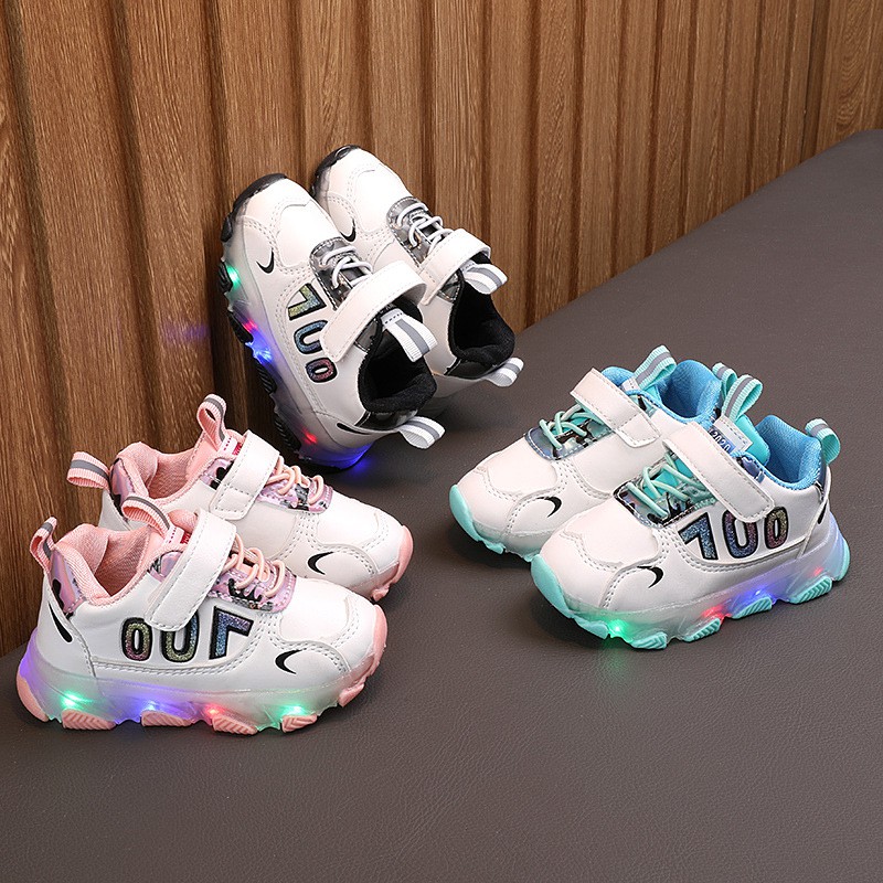 hb ZERO NEON Sepatu Sneakers Anak Laki / Perempuan LED