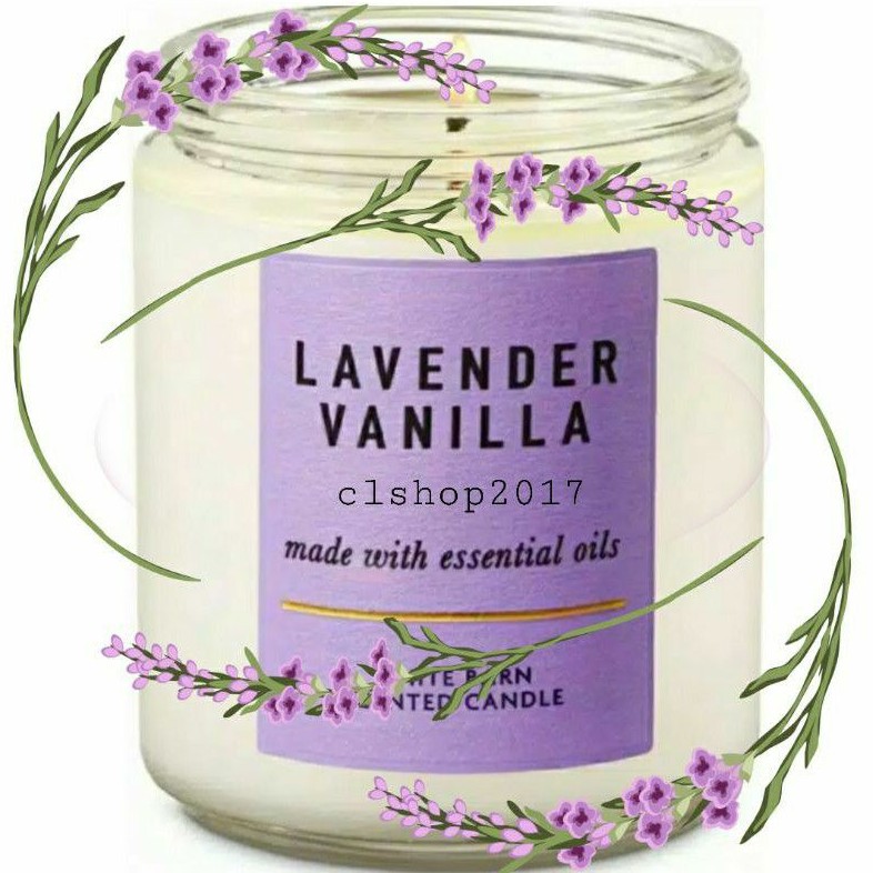 BATH &amp; BODY WORKS BBW AROMATHERAPY SLEEP LAVENDER VANILLA MADE WITH ESSENTIAL OILS WHITE BARN 1 SINGLE WICK SCENTED CANDLE 198 G PENGHARUM RUANGAN