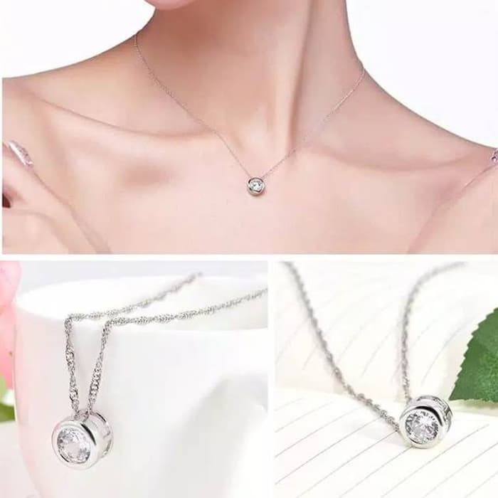 Kalung Permata Bulat Simple Elegan PGM K61