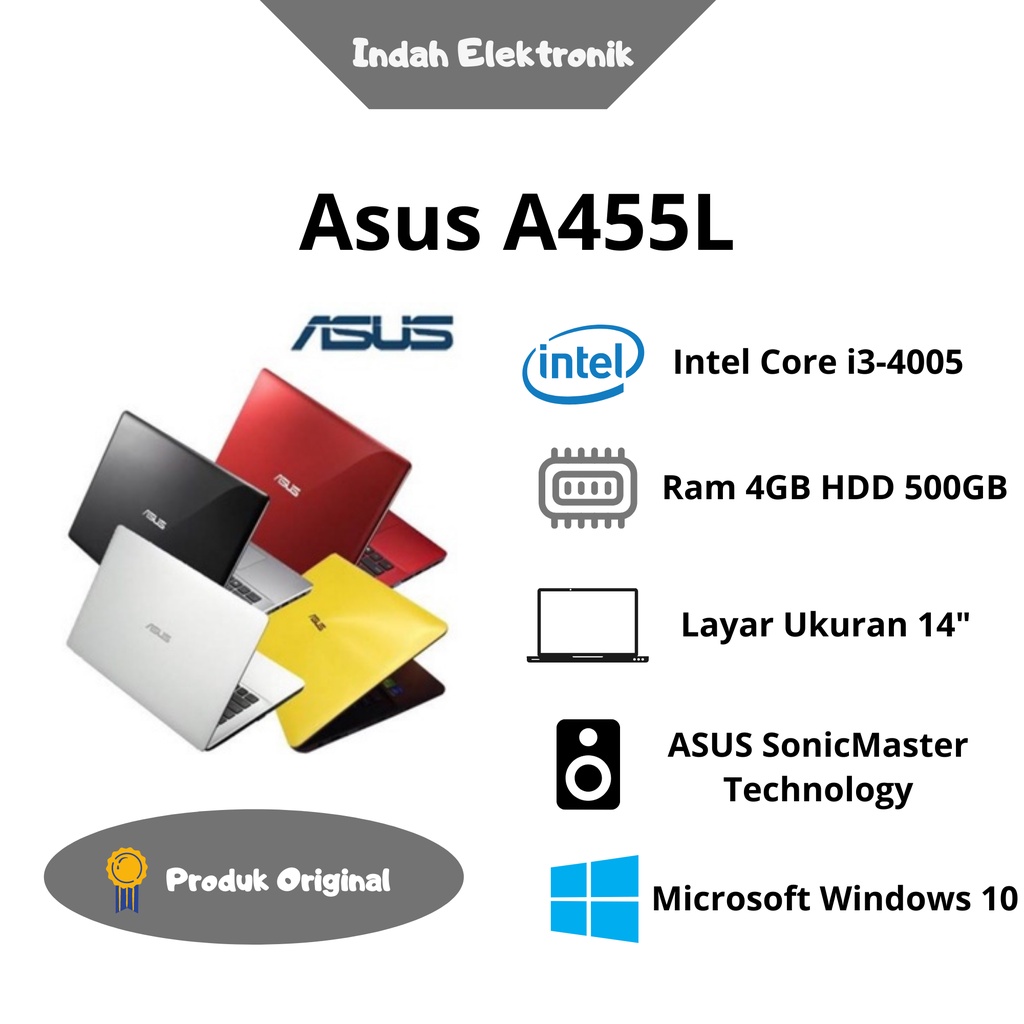 Laptop Asus A455L i3 ram 8gb