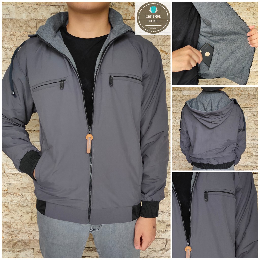 JAKET BOLAK BALIK PRIA - JAKET PARASUT PRIA HOODIE TASLAN MAYER