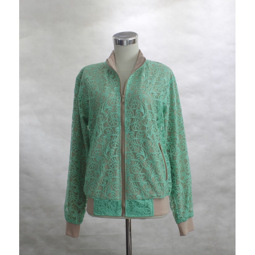 Kebaya Brokat Jaket Bomber Brokat Hijau &amp; Toska 716