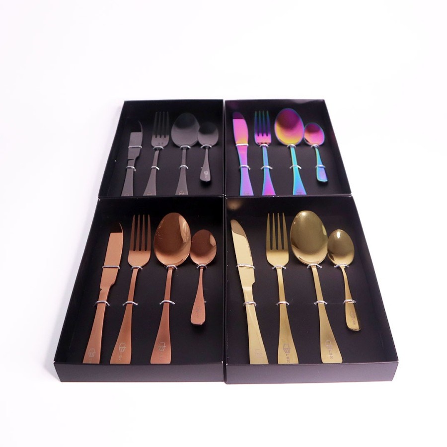 Set Alat Makan Korea Mewah  LBX Cutlery set Sendok garpu pisau Tableware Stainless Steel Sultan Royal Cutlery