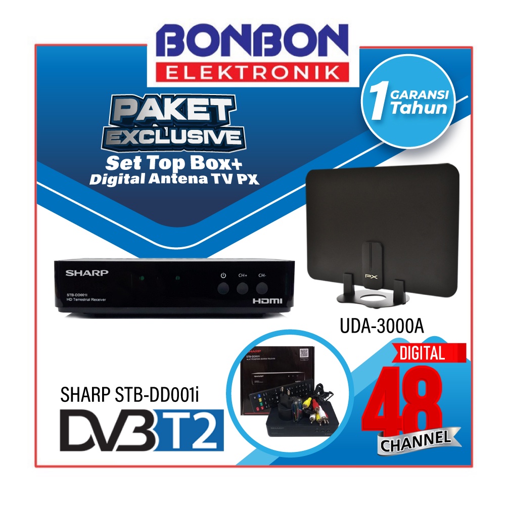 Bundling Sharp Set Top Box STB-DD001i + Antena Digital PX UDA-3000A