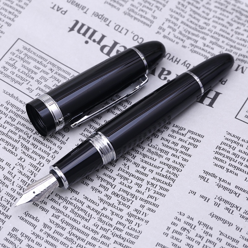 Mary New Jinhao159 Black Dan Silver Untuk M Nib Fountain Pen Tebal