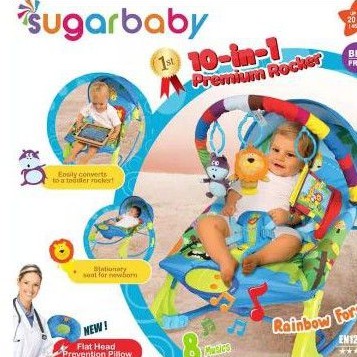 preloved bouncer sugar baby 10 in 1 rainbow forest