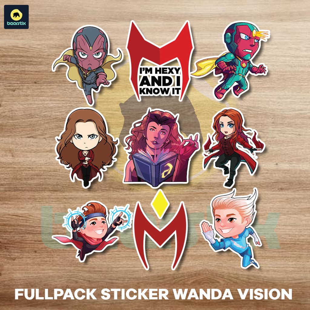 

STICKER FULLPACK WANDA VISION - STIKER HP - STIKER DINDING - STIKER LAPTOP MARVEL - STIKER AVENGERS