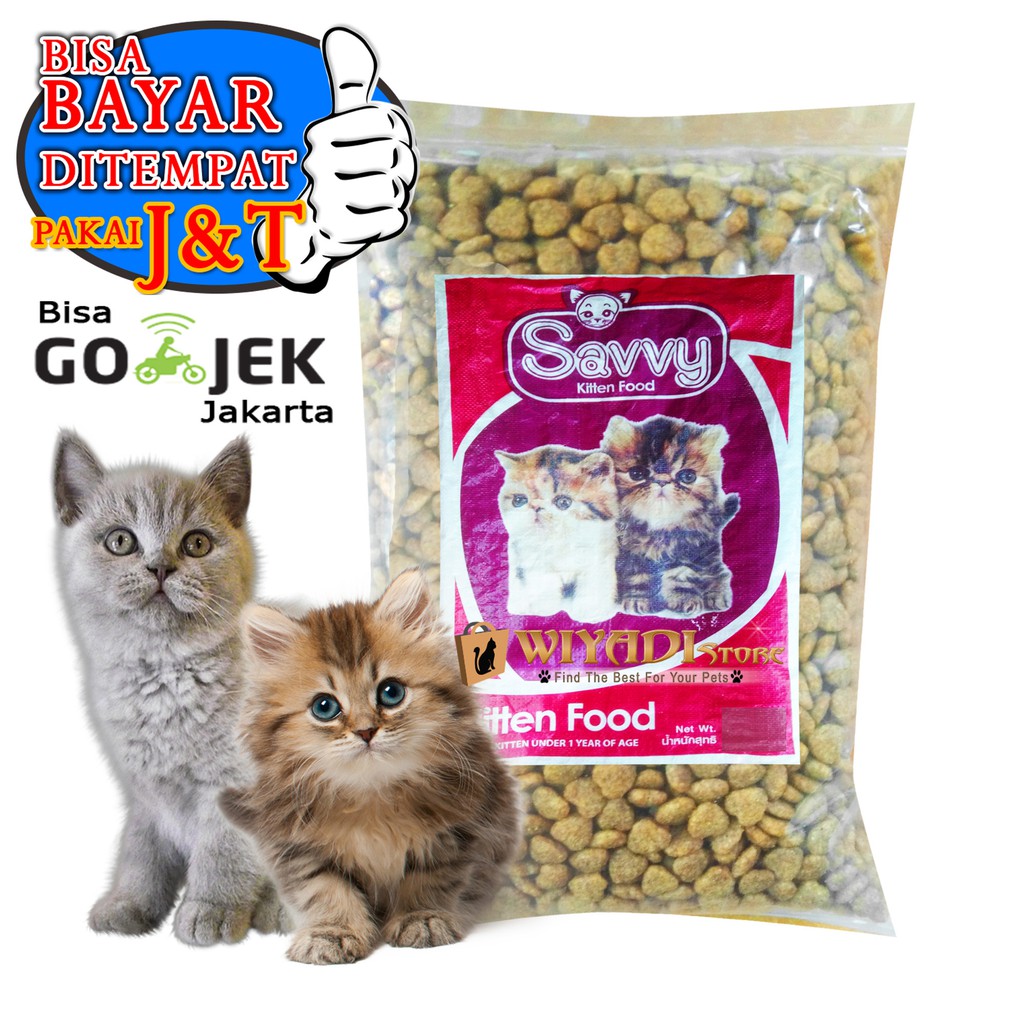 Makanan Anak Kucing Kitten Savvy Kitten Repack 500gr Shopee