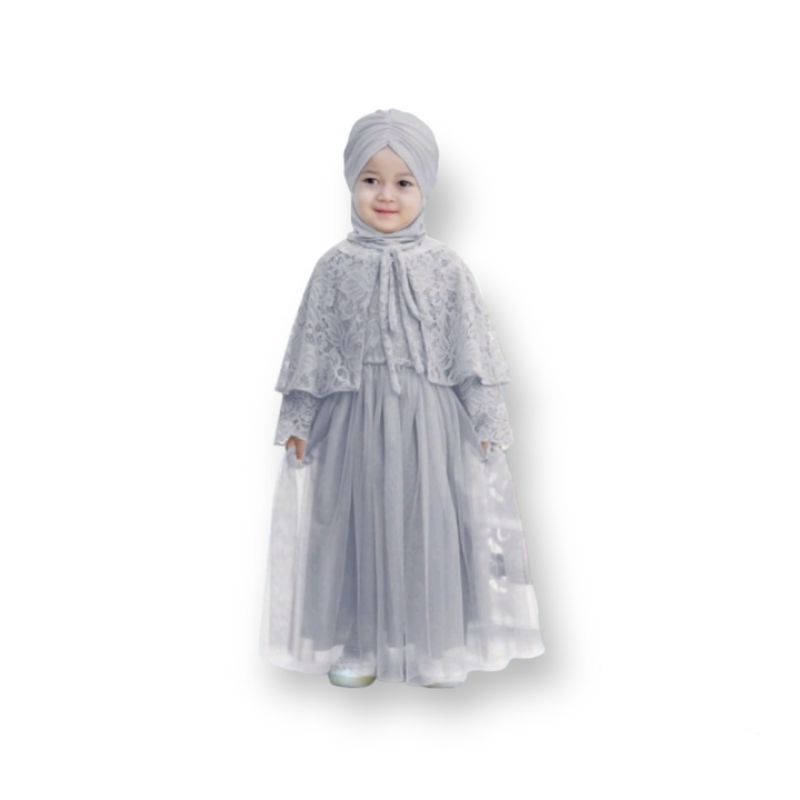 Dress Kids Muslim Wanita  Trend Pakaian Anak Terbaru 2-3- 4-5-6Tahun Baju Pesta Anak Perempuan Musli