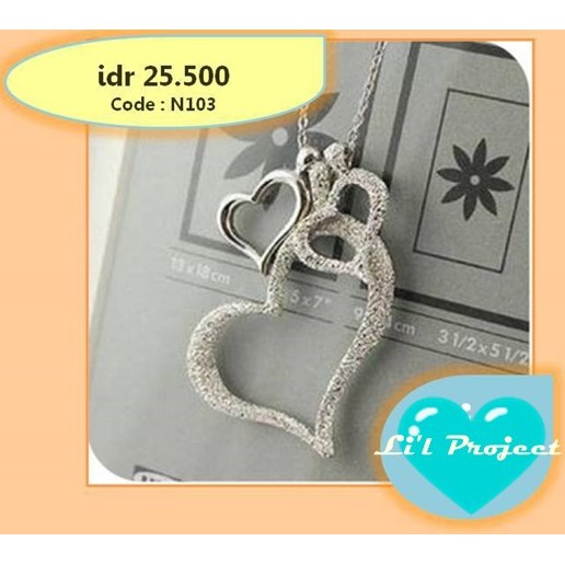 kalung - kalung love - kalung besar susun 3 - kalung unik - kalung murah