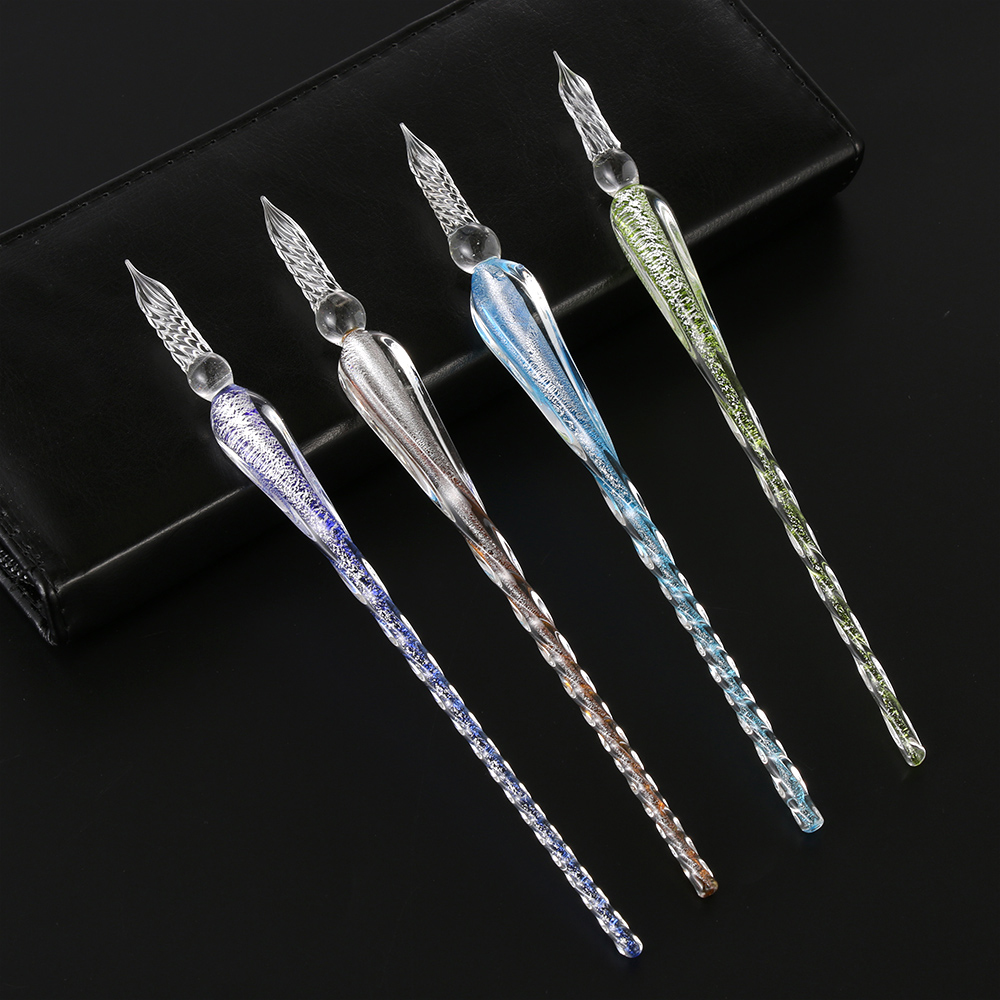 LANFY Writing Supplies Glass Dip Pen Painting Pen Signature Pen Fountain Pens Filling Ink 0.7mm Calligraphy Crystal Pen Handmade Vintage Dipping Pen