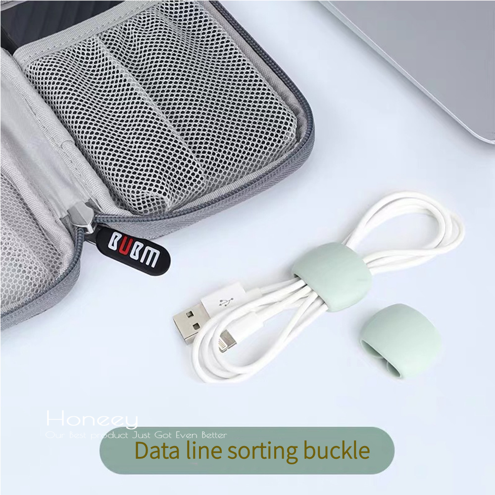 Cable Protector Cover Clip Winder Finishing Buckle Charging Cord Fix Reusable Silicone Earphone Tidy Holder Wire Bundled Hub Organizer