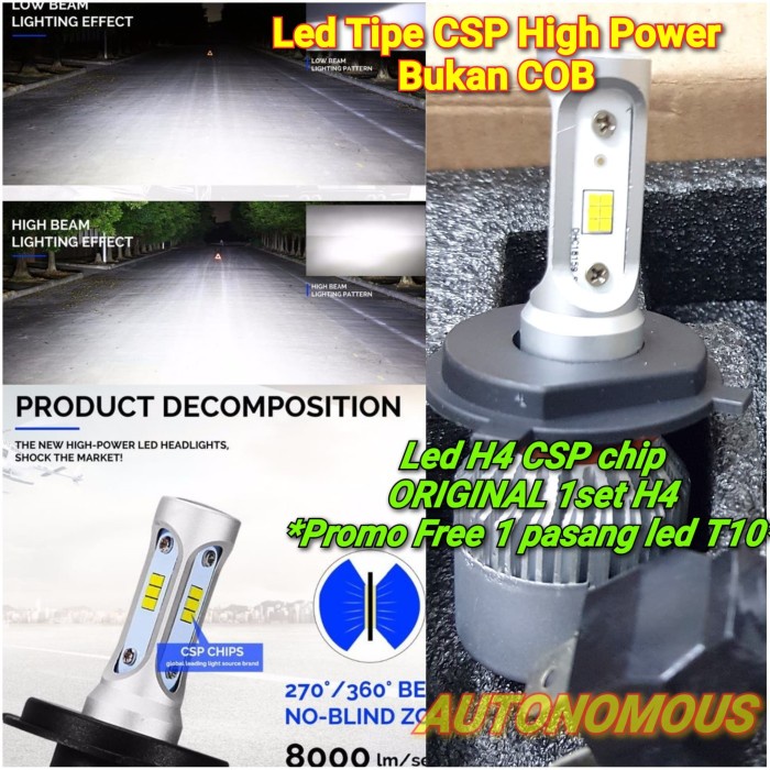 lampu led H4 csp 3 sisi Hyper led H4 lampu utama headlight mobil H4S