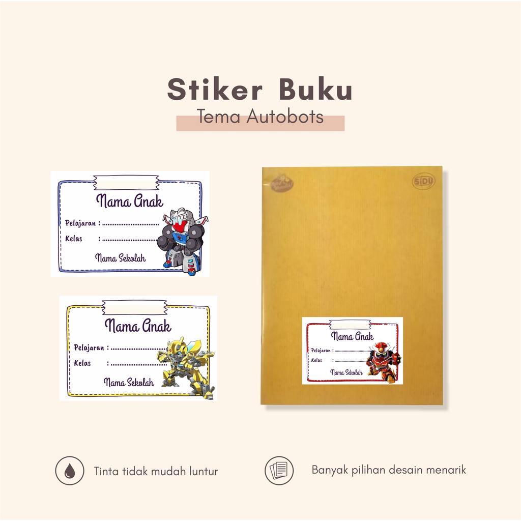 

(30pcs) cetak murahStiker dan label buku pelajaran Tema AUTOBOTS\label buku