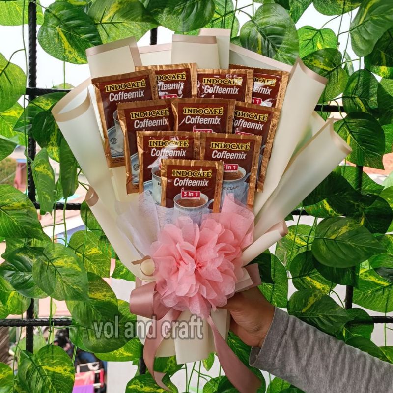 Buket Kopi Indocafe Coffemix Buket Kopi Hadiah Kado ulang tahun ucapan selamat cowok laki laki parse