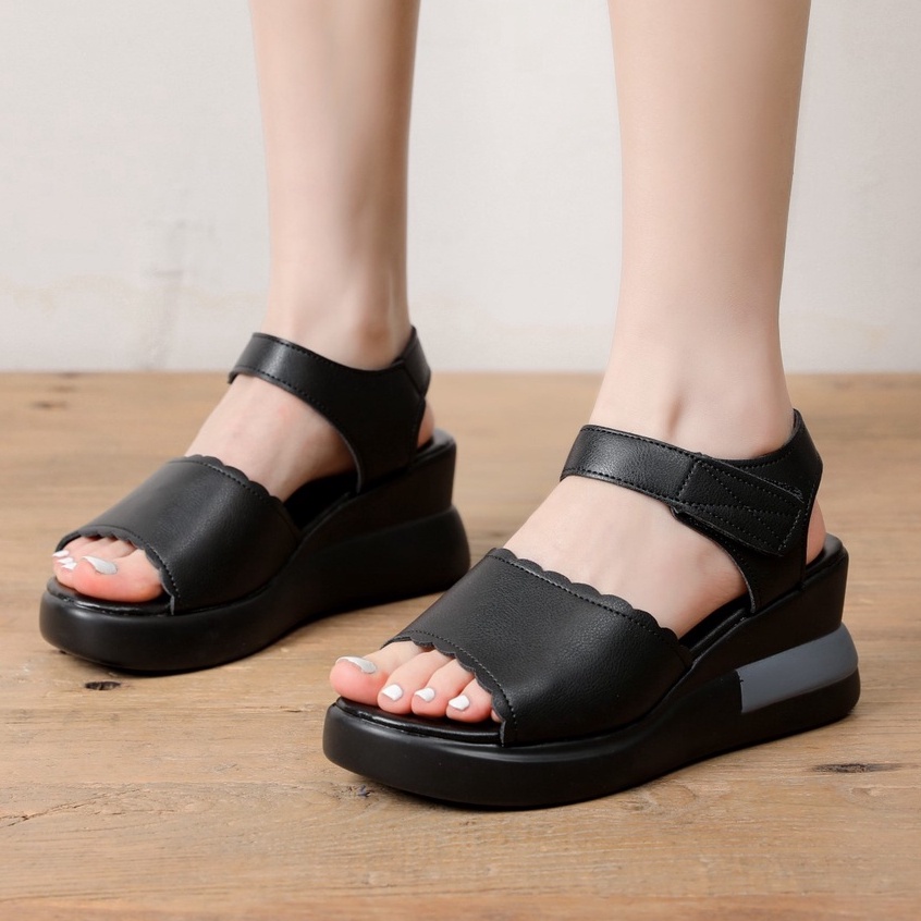 KZT-SW10 Sandal Wanita Wedges Claire 2 Warna Import COD TERMURAH