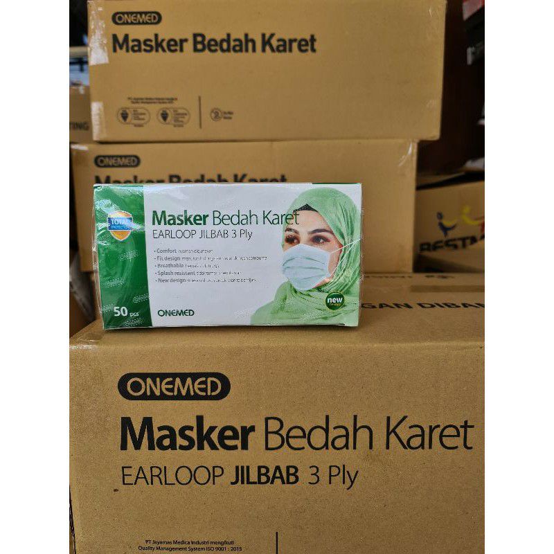 masker onemed hijab warna hijau