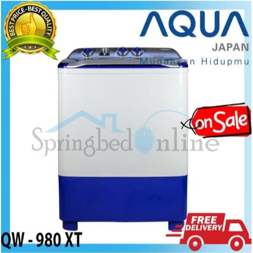 Mesin Cuci Aqua Japan 2 Tabung -QW 980 XT 9KG Gara