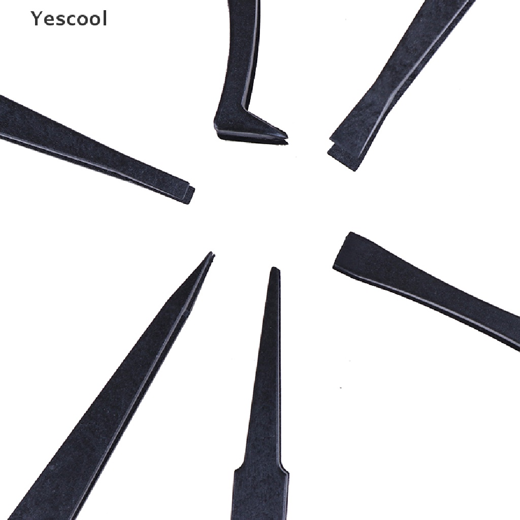 Yescool 6Pcs Pinset Plastik Hitam anti Statis Tahan Panas Untuk craft