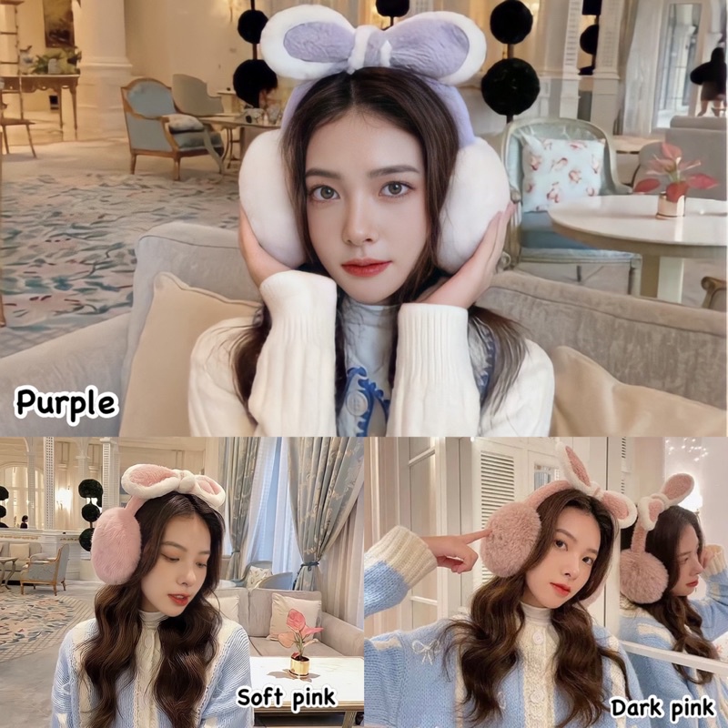 Earmuff winter rabbit ear fluffy foldable penutup kuping penghangat telinga import korea korean style kawaii cute earmuffs