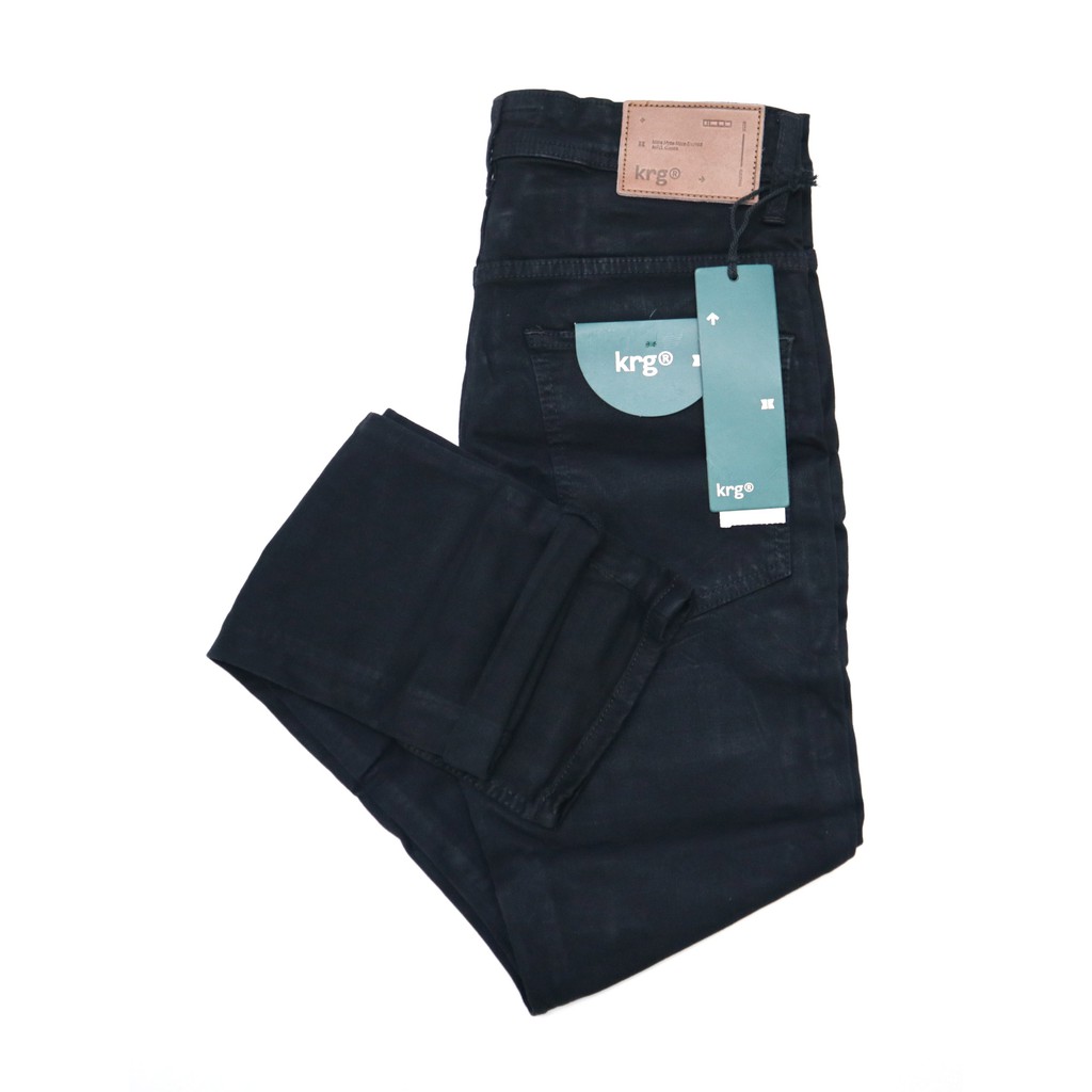 KRGR-CELANA PANJANG JEANS DENIM PRIA HITAM PEKAT SLIMFIT PRIA DISTRO (FOLK)