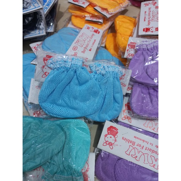 Paket 6 pcs Set Sarung Tangan Kaki Bayi Polos Murah